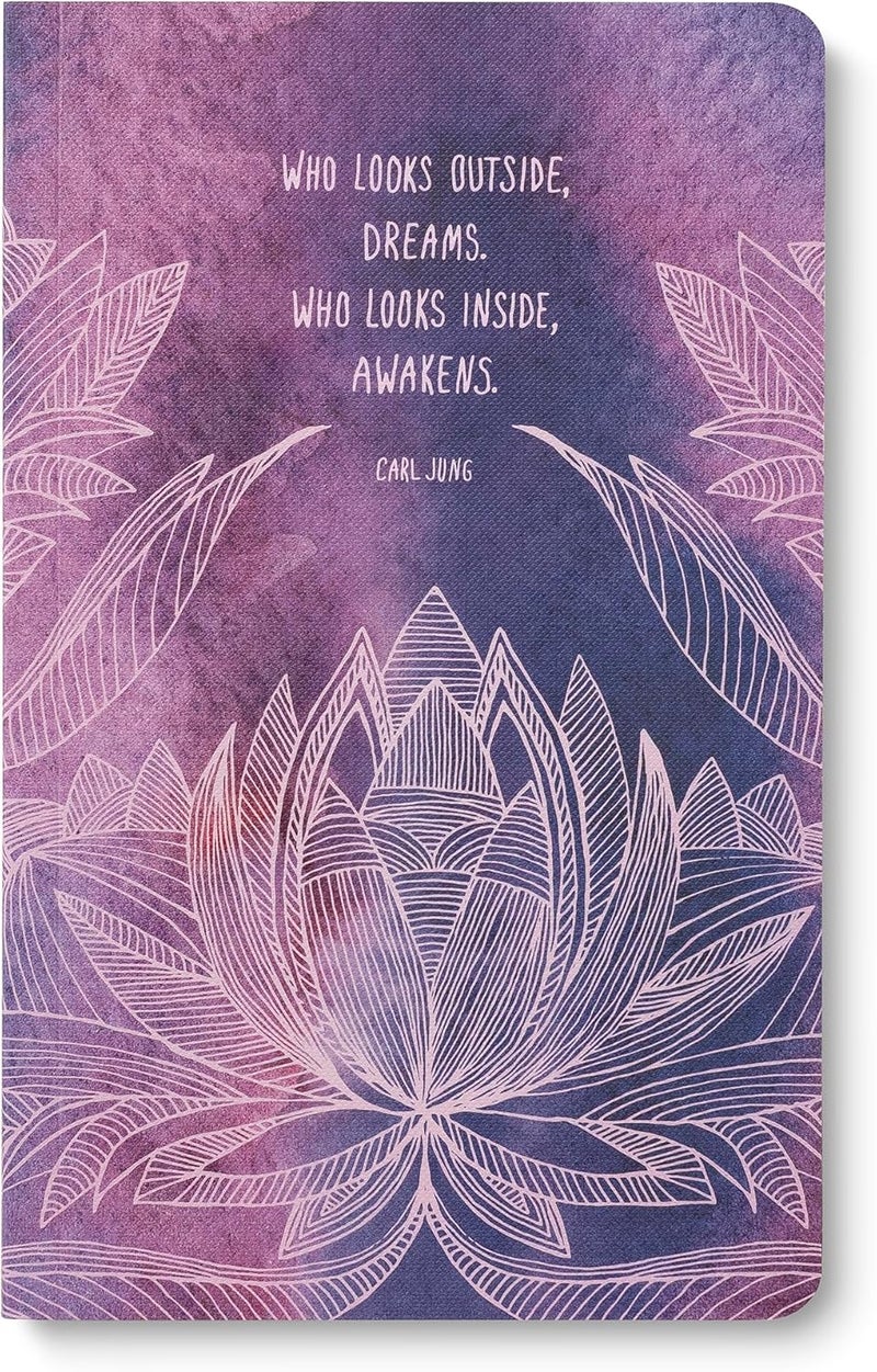 Compendium Softcover Journal – “Who looks outside, dreams. Who looks inside, awakens.”— A Write Now Journal with 128 Lined Pages, 5"W x 8"H - Image 1